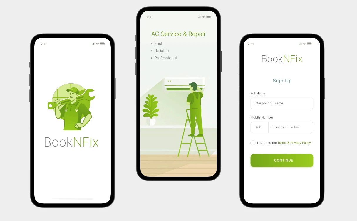 BookNFix — AC Service & Repair Mobile App